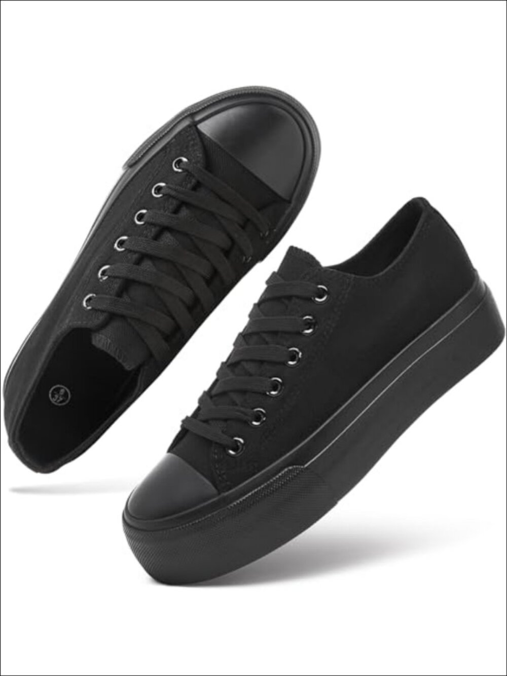 Womens Platform Canvas Sneakers Lace-Up Tennis Shoes Lightweight